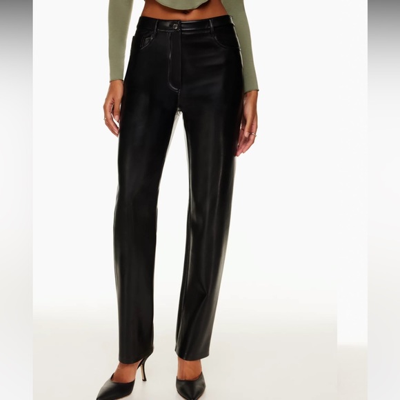 Aritzia Melina Leather Pant in Black - Picture 1 of 7